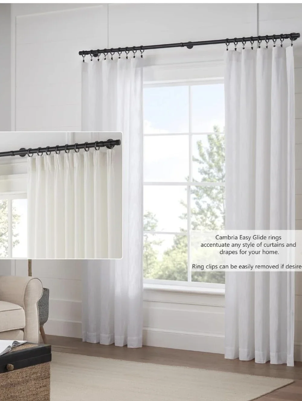 36 Designer Easy Glide Curtain Rings
